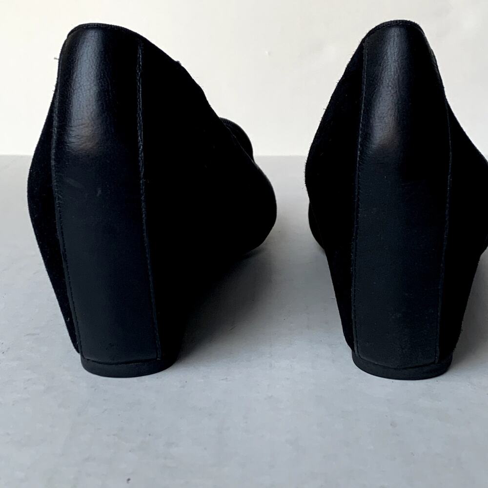 Hush Puppies Black Monogram Smoking Slippers Heels Pumps Leather Slip On 11 43 - Picture 4 of 10
